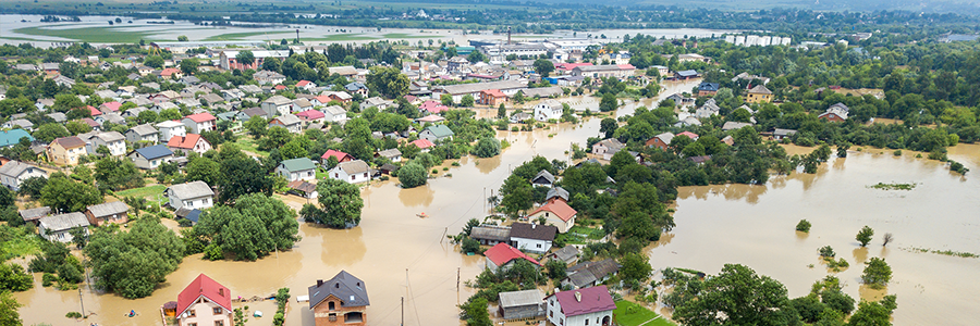 Flooded town